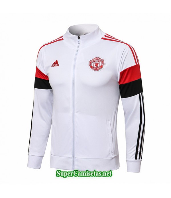 Tailandia Camiseta Manchester United Chaqueta Blanco/rojo/negro Cuello Alto 2021