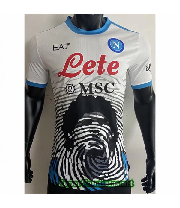 Tailandia Equipacion Camiseta Player Version Naples Maradona Conmemorativa Blanco 2021