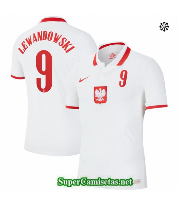 Tailandia Primera Equipacion Camiseta Pologne Lewandowski 9 2020 21