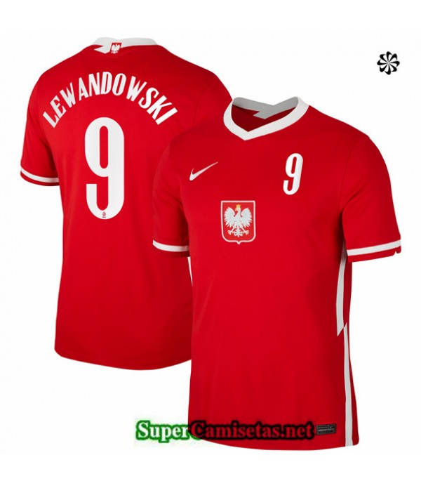 Tailandia Segunda Equipacion Camiseta Pologne Lewandowski 9 2020 21