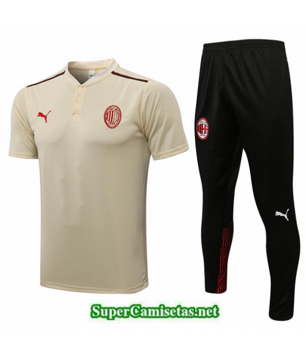 Tailandia Camiseta Kit De Entrenamiento Ac Milan Polo Amarillo 2021/22