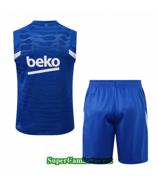 Tailandia Camiseta Kit De Entrenamiento Barcelona Debardeur Azul 2021/22
