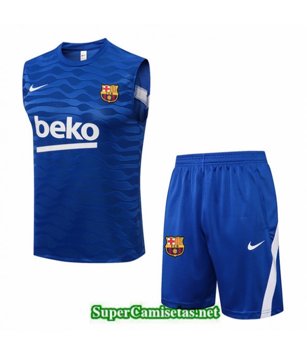 Tailandia Camiseta Kit De Entrenamiento Barcelona Debardeur Azul 2021/22