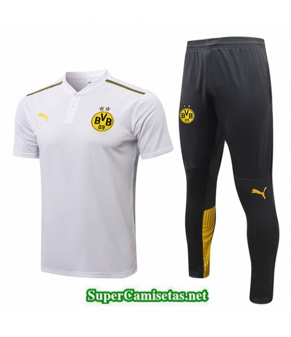 Tailandia Camiseta Kit De Entrenamiento Borussia Dortmund Polo Blanco 2021/22