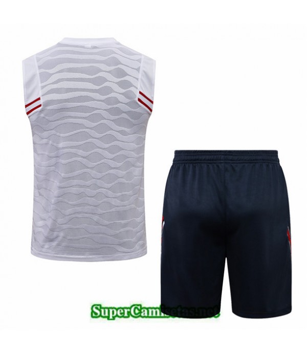 Tailandia Camiseta Kit De Entrenamiento Jordan Psg Debardeur Blanco 2021/22
