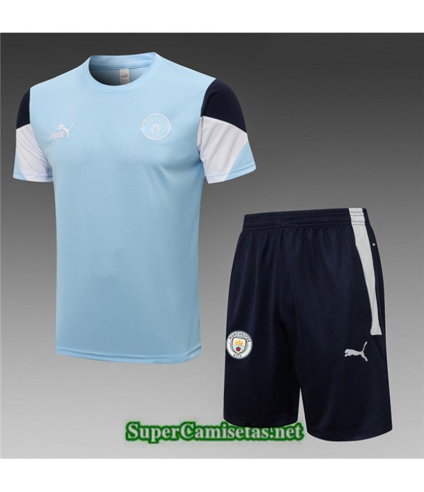 Tailandia Camiseta Kit De Entrenamiento Manchester City Azul Claro 2021/22