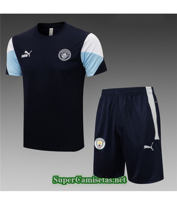 Tailandia Camiseta Kit De Entrenamiento Manchester City Azul Marino 2021/22