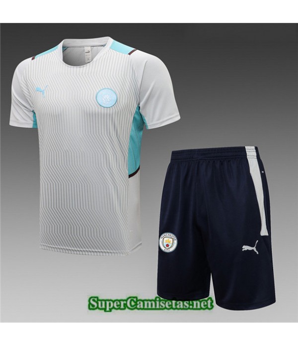 Tailandia Camiseta Kit De Entrenamiento Manchester City Gris Claro 2021/22