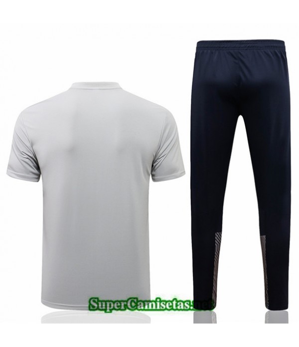 Tailandia Camiseta Kit De Entrenamiento Manchester City Polo Gris Claro 2021/22