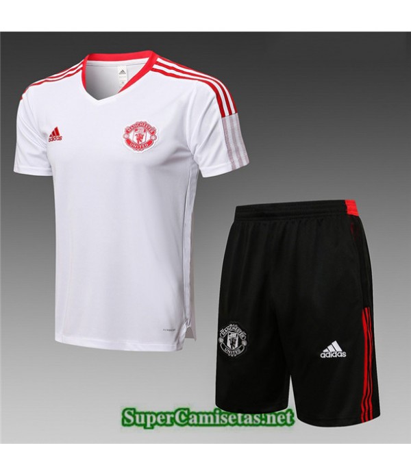 Tailandia Camiseta Kit De Entrenamiento Manchester United Blanco 2021/22