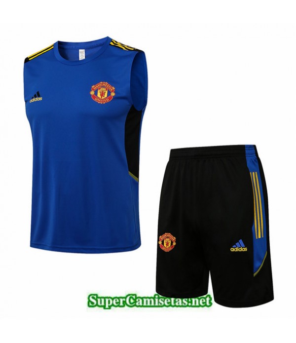 Tailandia Camiseta Kit De Entrenamiento Manchester United Debardeur Champions League Azul 2021/22