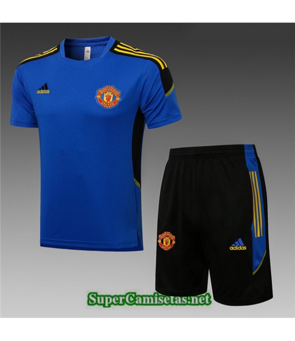 Tailandia Camiseta Kit De Entrenamiento Manchester United Champions League Azul 2021/22
