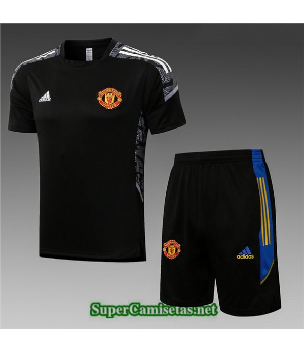 Tailandia Camiseta Kit De Entrenamiento Manchester United Champions League Negro 2021/22