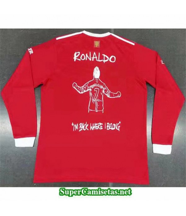 Tailandia Domicile Equipacion Camiseta Manchester United Edición Especial Manga Larga 2021/22