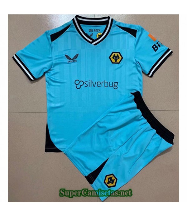 Tailandia Equipacion Camiseta Wolverhampton Enfant Portero Azul 2021/22