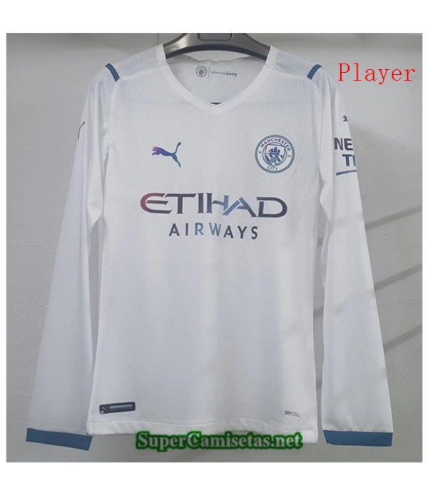 Tailandia Exterieur Equipacion Camiseta Player Manchester City Manga Larga 2021/22