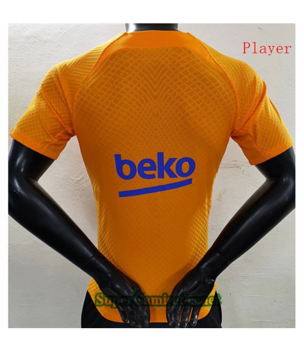 Tailandia Equipacion Camiseta Player Version Barcelona Entrenamiento Amarillo 2022/23