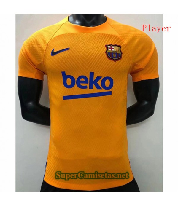 Tailandia Equipacion Camiseta Player Version Barcelona Entrenamiento Amarillo 2022/23