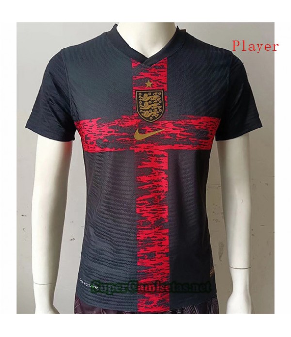 Tailandia Equipacion Camiseta Player Version Inglaterra Negro/rojo 2022/23