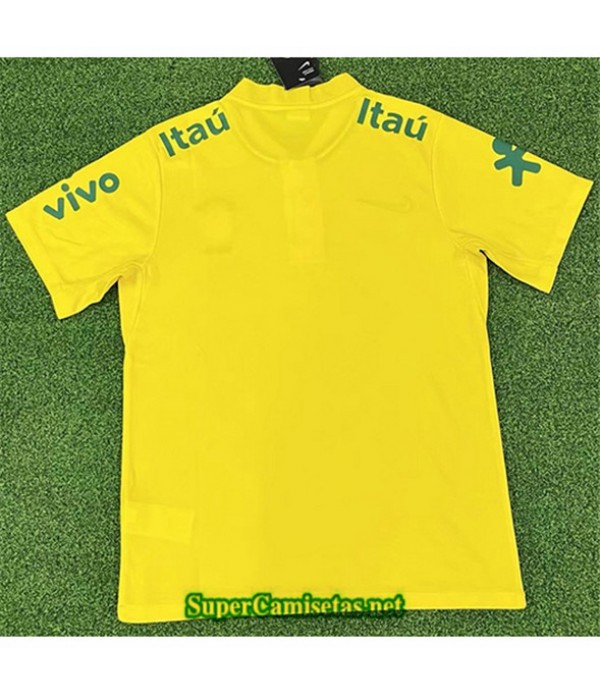 Tailandia Equipacion Camiseta Brasil Entrenamiento Amarillo 2022 2023