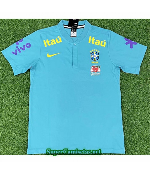Tailandia Equipacion Camiseta Brasil Entrenamiento Azul 2022 2023