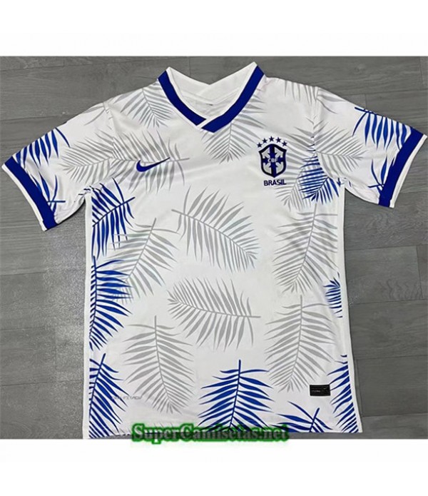 Tailandia Equipacion Camiseta Brasil Entrenamiento Blanco/azul 2022 2023