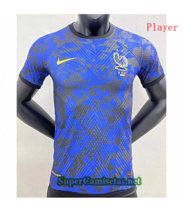 Tailandia Equipacion Camiseta Player France Entrenamiento Azul 2022 2023