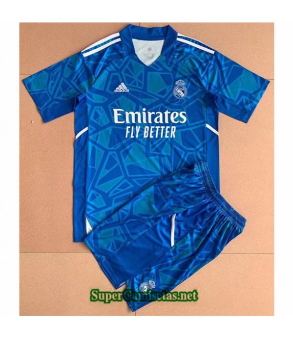 Tailandia Equipacion Camiseta Real Madrid Niño Portero Azul 2022 2023