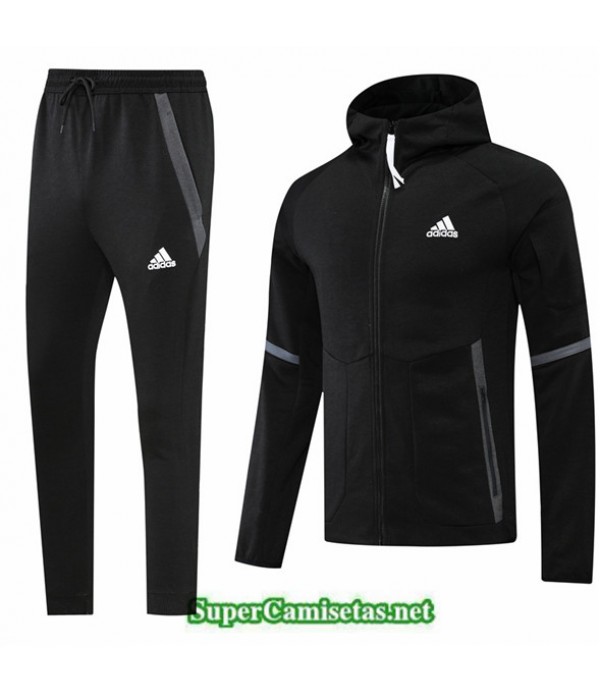 Tailandia Camiseta Chaqueta Chandal Con Capucha Adidas Negro 2022 2023