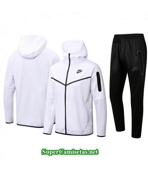 Tailandia Camiseta Chaqueta Chandal Con Capucha Nike Blanco 2022 2023