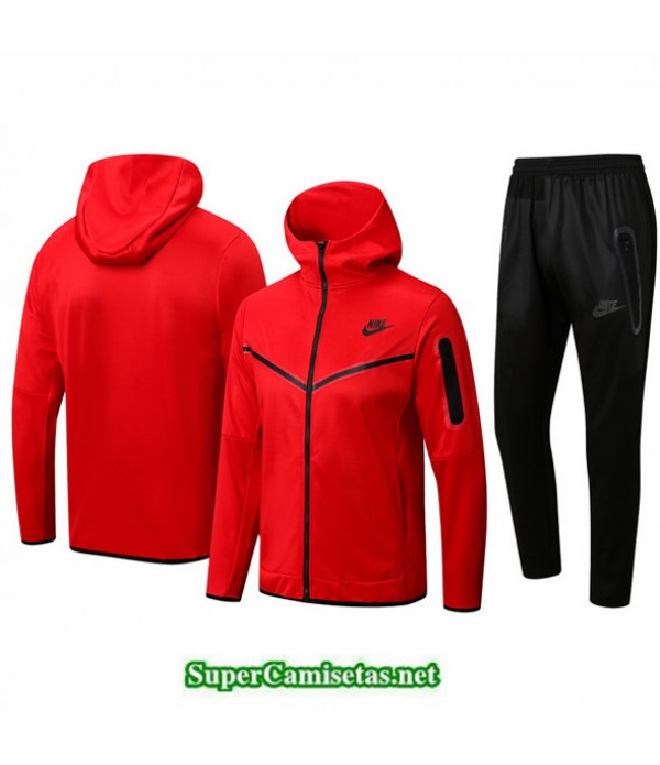 Tailandia Camiseta Chaqueta Chandal Con Capucha Nike Rojo 2022 2023