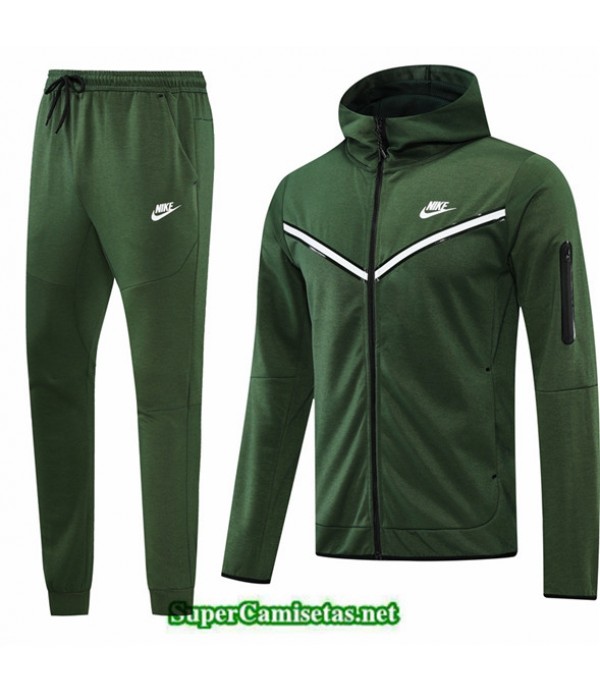 Tailandia Camiseta Chaqueta Chandal Con Capucha Nike Verde 2022 2023