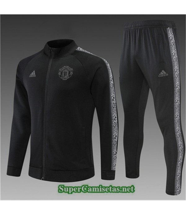 Tailandia Camiseta Chaqueta Chandal Manchester United Niño Negro 2022 2023