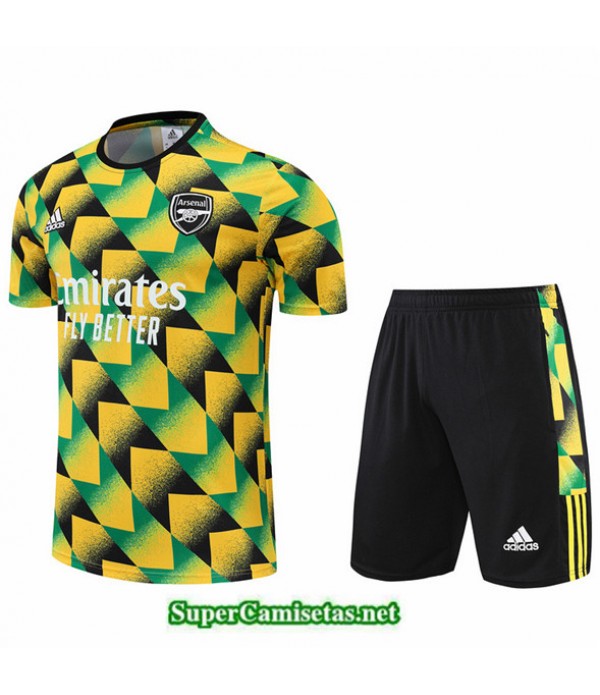 Tailandia Camiseta Kit De Entrenamiento Arsenal + Short Jaune 2022 2023