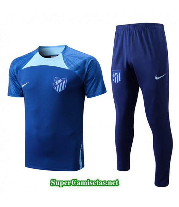 Tailandia Camiseta Kit De Entrenamiento Atletico Madrid Azul 2022 2023