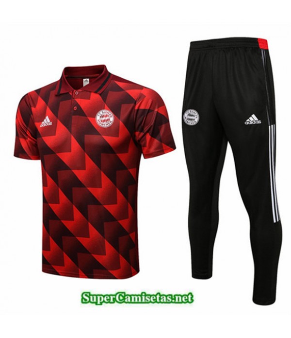 Tailandia Camiseta Kit De Entrenamiento Bayern Munich Polo Rojo 2022 2023