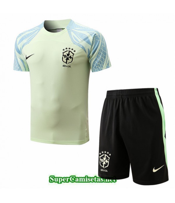 Tailandia Camiseta Kit De Entrenamiento Brasil + Short Blanco 2022 2023