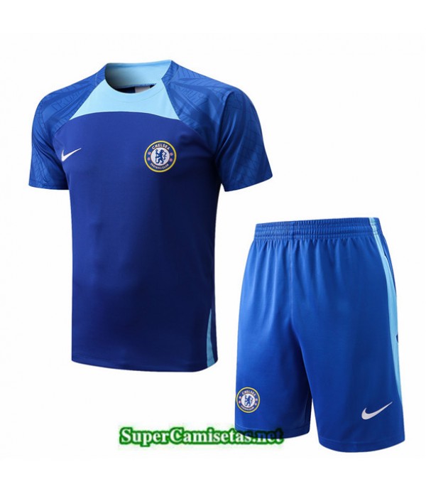 Tailandia Camiseta Kit De Entrenamiento Chelsea + Short Azul 2022 2023