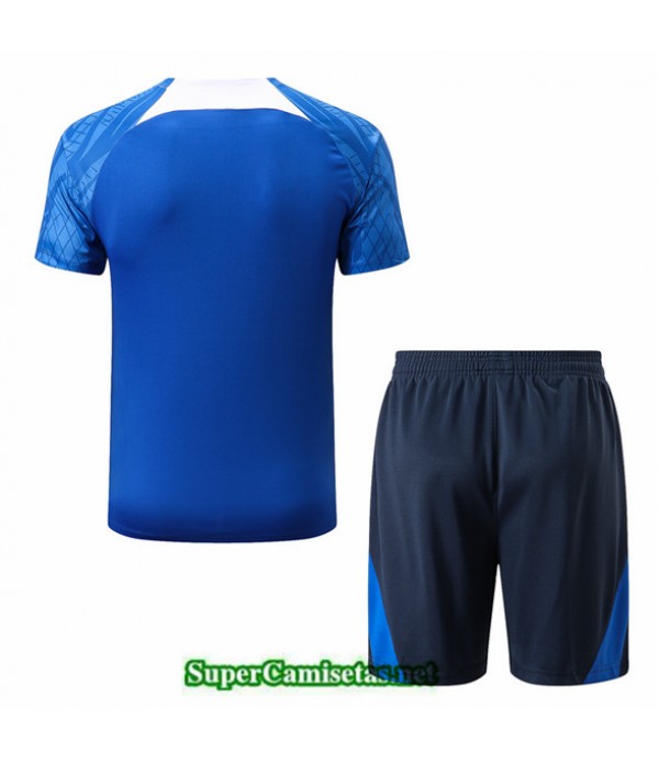 Tailandia Camiseta Kit De Entrenamiento Francia + Short Azul 2022 2023