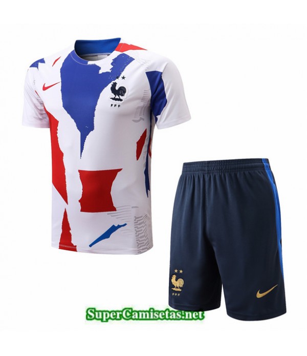 Tailandia Camiseta Kit De Entrenamiento Francia + Short Blanco 2022 2023