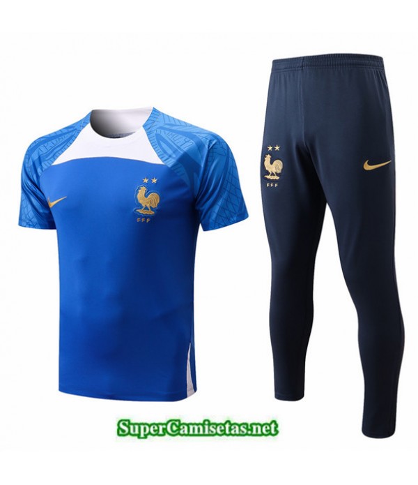 Tailandia Camiseta Kit De Entrenamiento Francia Azul 2022 2023