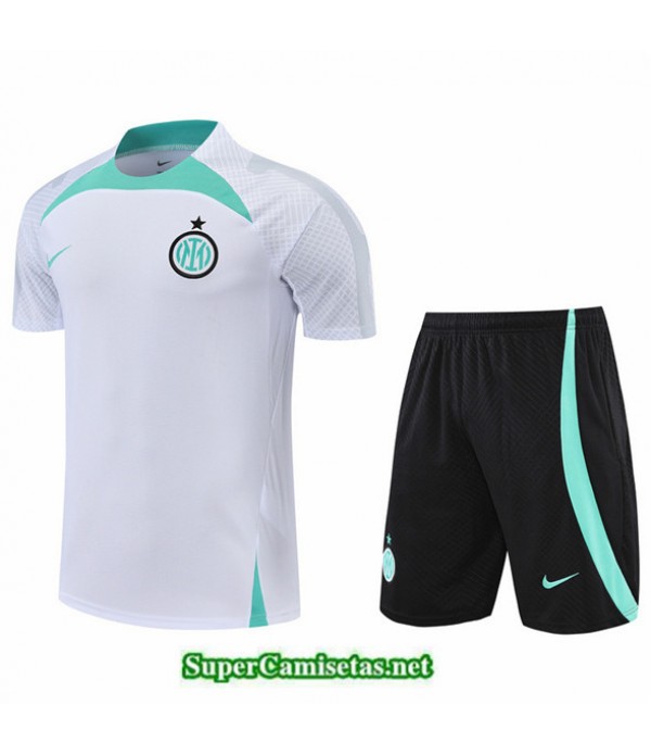 Tailandia Camiseta Kit De Entrenamiento Inter Milan + Short Blanco 2022 2023