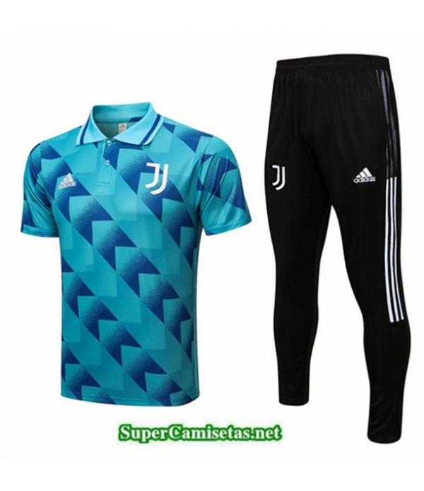Tailandia Camiseta Kit De Entrenamiento Juventus Polo Azul 2022 2023