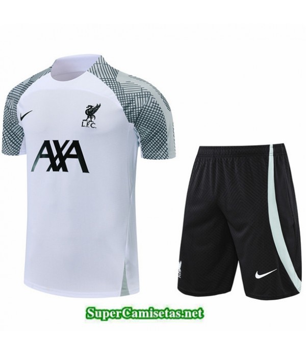 Tailandia Camiseta Kit De Entrenamiento Liverpool + Short Blanco 2022 2023
