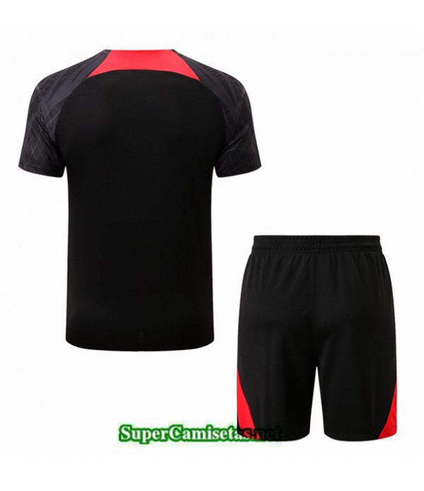 Tailandia Camiseta Kit De Entrenamiento Liverpool + Short Negro 2022 2023