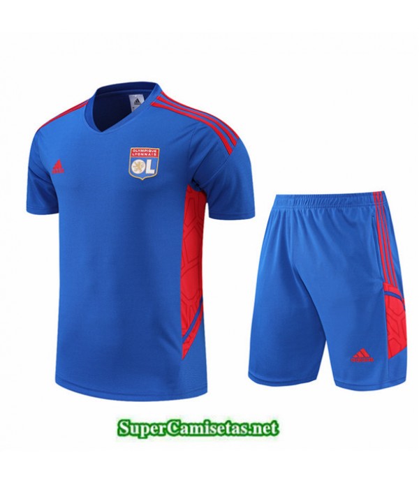 Tailandia Camiseta Kit De Entrenamiento Lyon + Short Azul 2022 2023