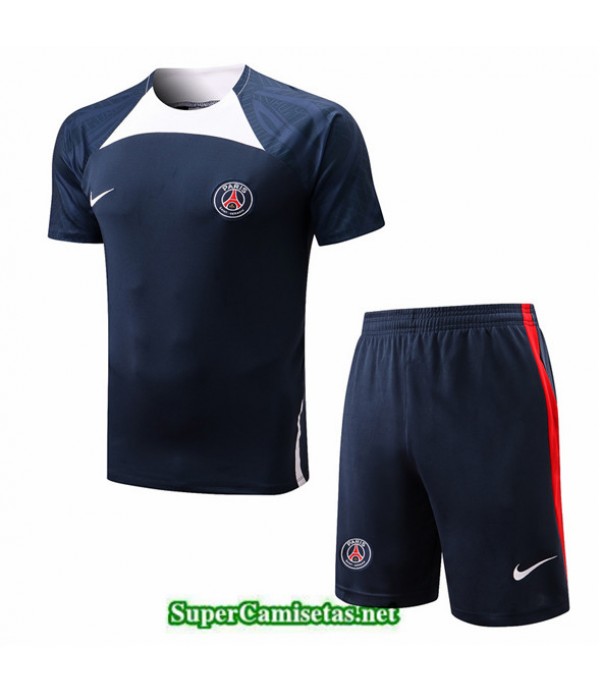 Tailandia Camiseta Kit De Entrenamiento Paris Psg + Short Azul 2022 2023