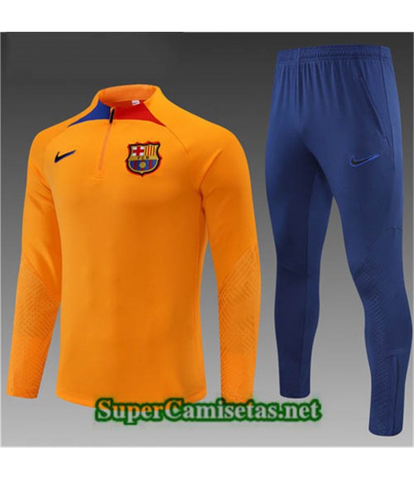 Tailandia Camiseta Chandal Barcelona Niño Naranja/azul 2022/23