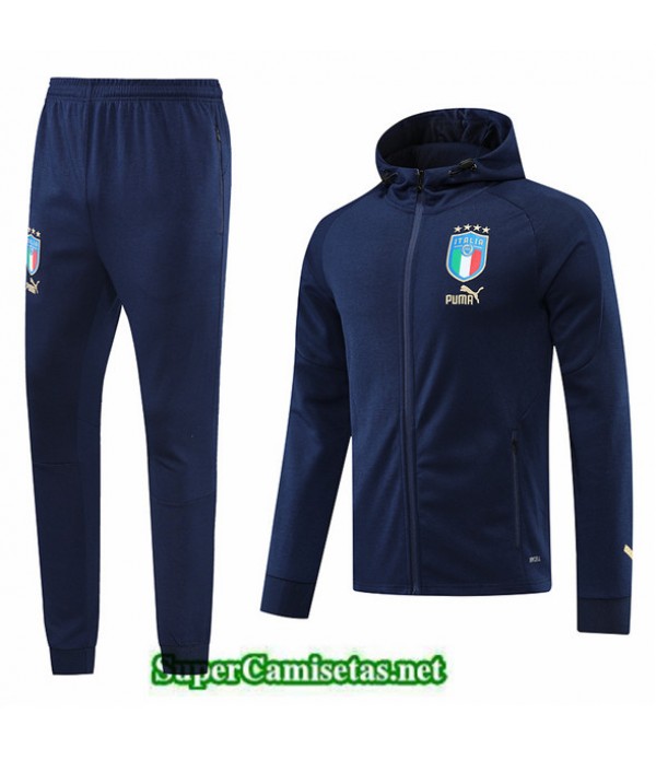 Tailandia Camiseta Chandal Con Capucha Italia Azul Profundo 2022/23