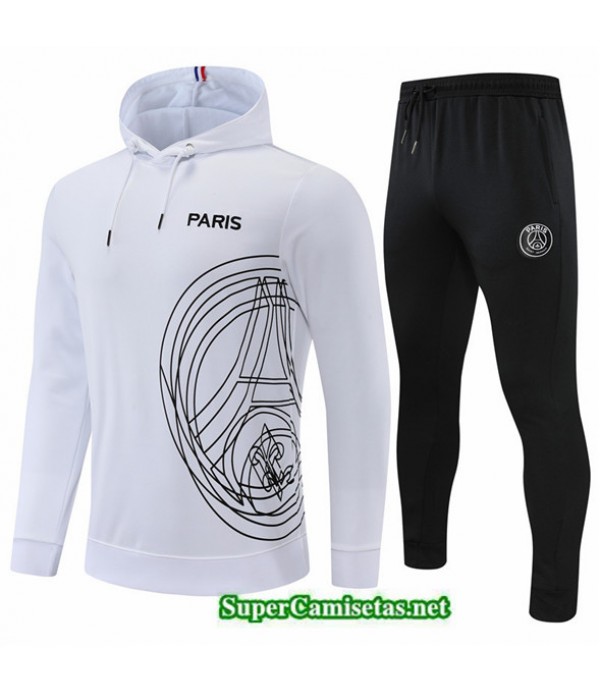 Tailandia Camiseta Chandal Con Capucha Paris Psg Blanco/negro 2022/23